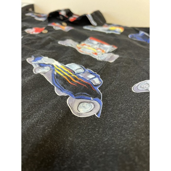 Vintage Hot Rat Rod Hawaiian Shirt Men's L Single Stitch High Seas Trading Co. - Picture 10 of 11
